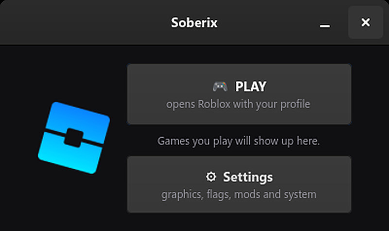 Soberix home menu